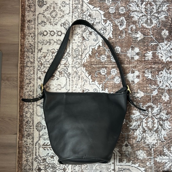 VTG 80-90s Coach Duffle Sack Bucket Shoulder Bag 9085 Black [Made in the USA] - Picture 2 of 13